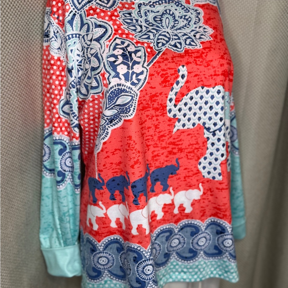 PTP 22 inches Colorful Elephant Print Top